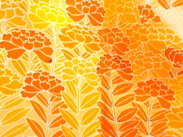  草花模様訪問着